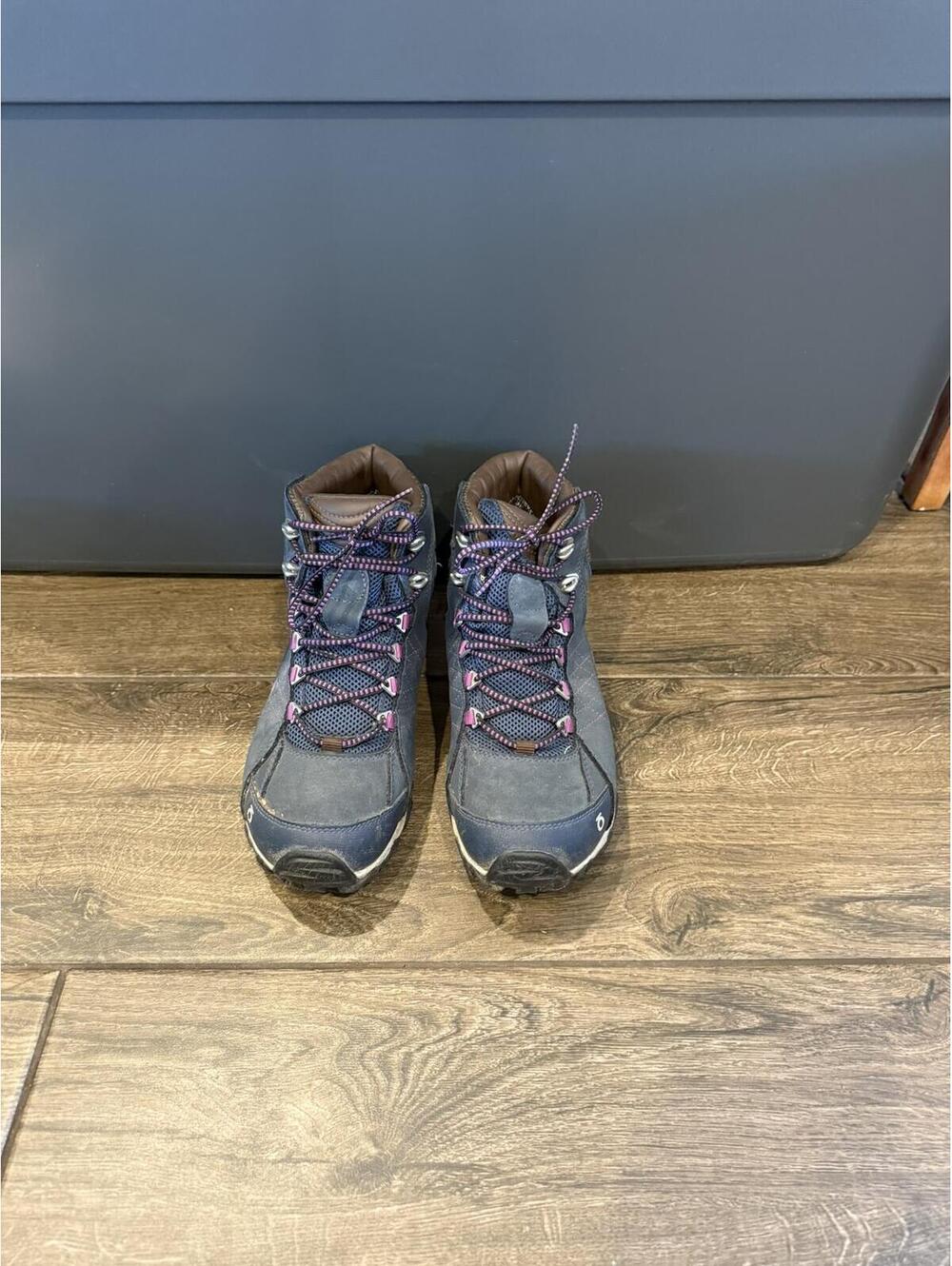 Blue and Brown Hiking Boots
